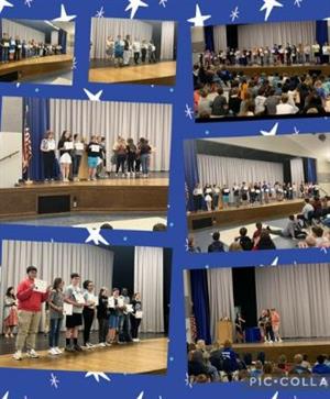 Awards Assembly with students